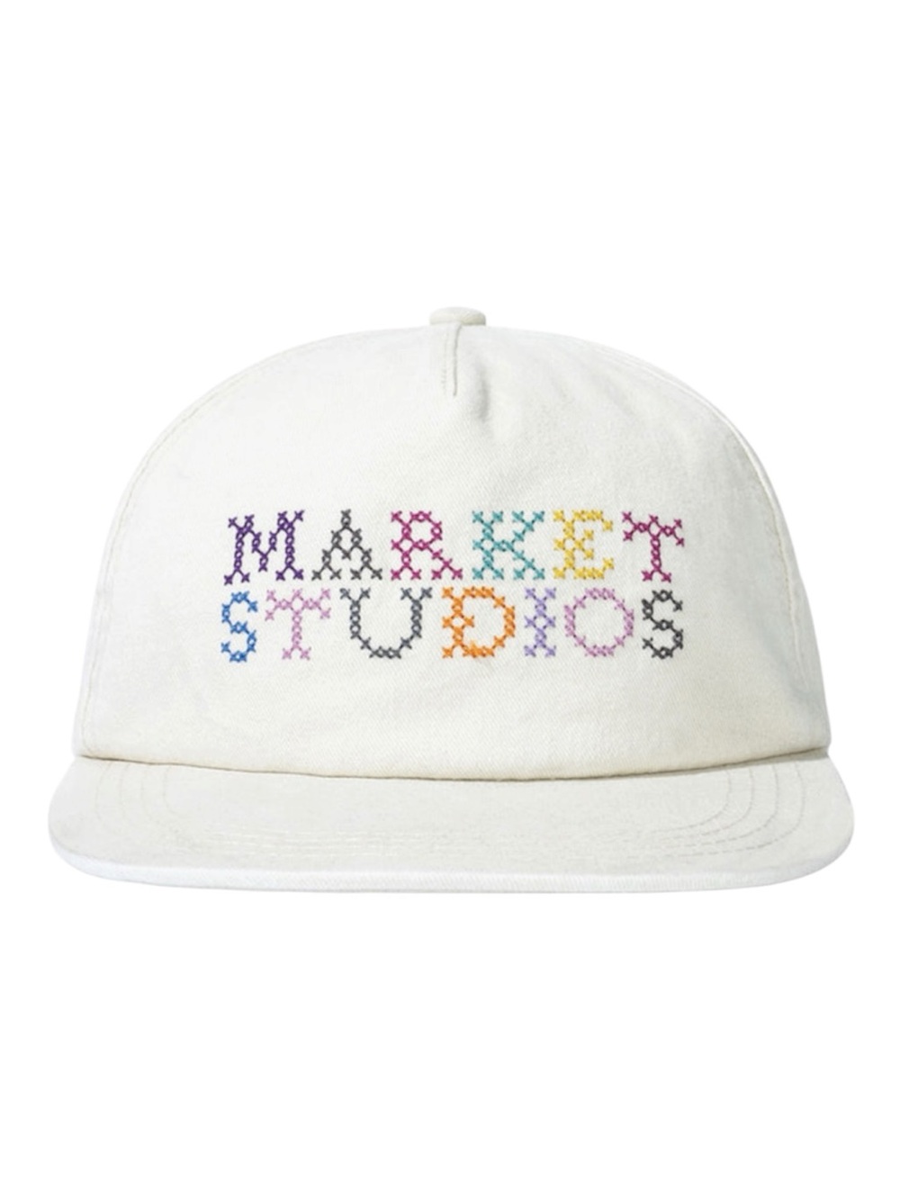 MARKET STUDIOS Off-White Unisex Needlepoint 5 Strapback Cap